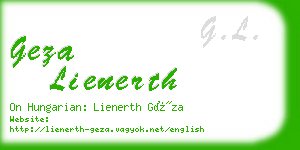 geza lienerth business card